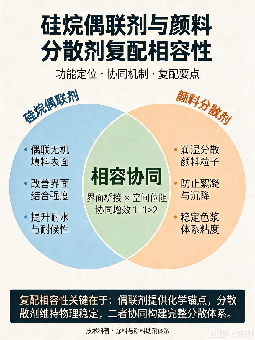硅烷偶联剂与颜料分散剂复配的相容性 硅烷在颜料界面的成键与缩合机理